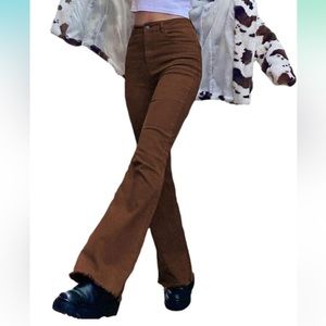 Brown bell bottom-ish jeans